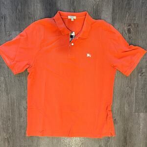 Burberry Polo Shirt Orange Nova Check Collar Designer Luxury Streetwear XL